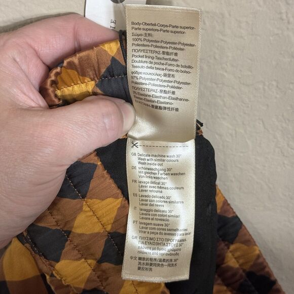 NEW Scotch & Soda Mid Rise Plaid Checkered Navy Gold Pants Womens Size XS Preppy - Picture 13 of 14